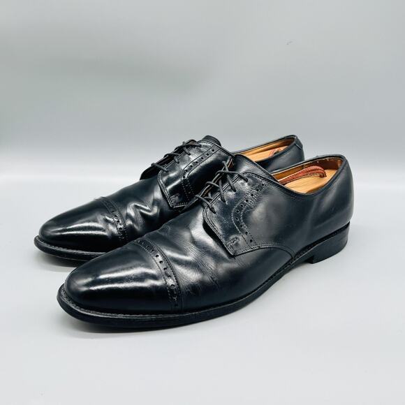 Allen Edmonds Shoes Mens 11 Black Leather Cap Toe Derby Oxford Dress Classic main image 8
